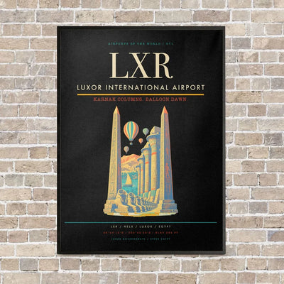 Luxor International Airport LXR vertical canvas print - framed - black background