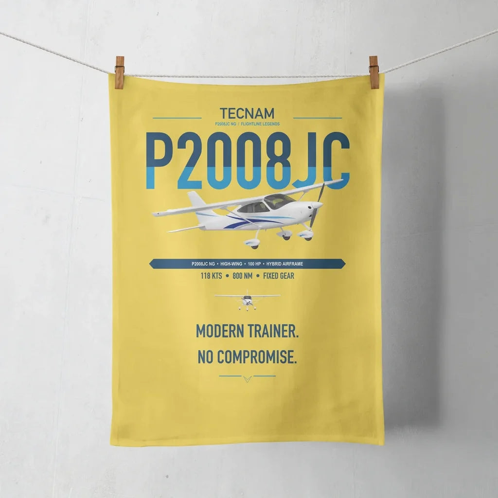 Tecnam P2008JC NG design on yellow towel