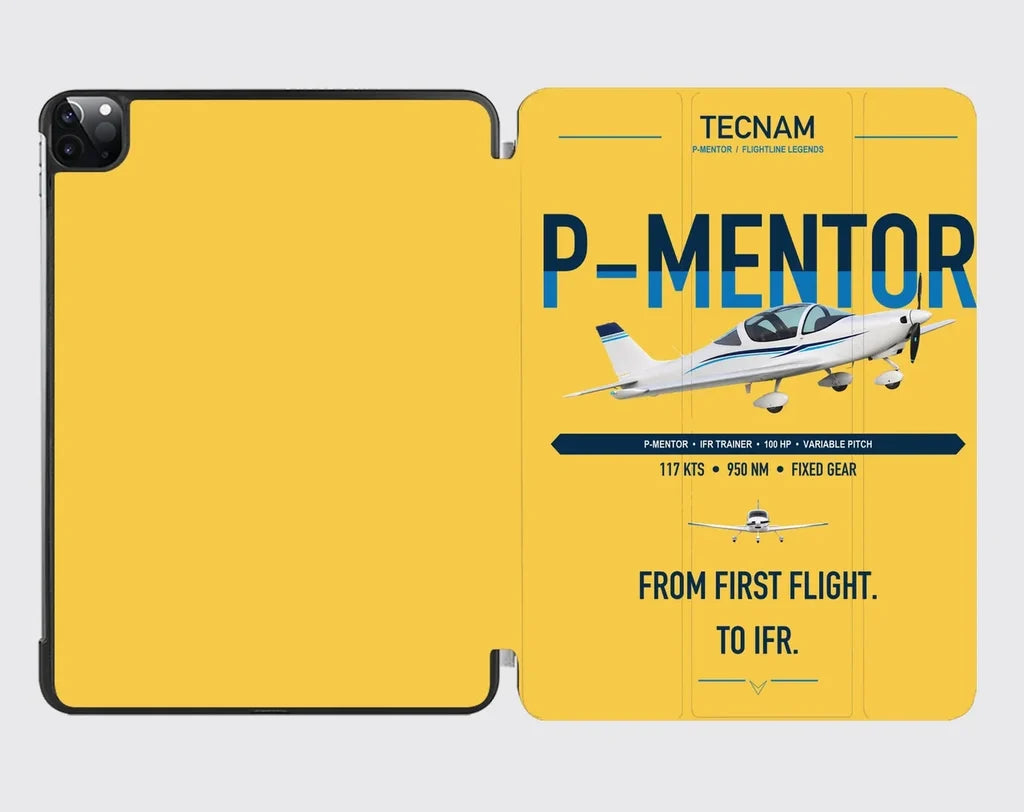 Tecnam P-Mentor design on yellow ipad tablet case