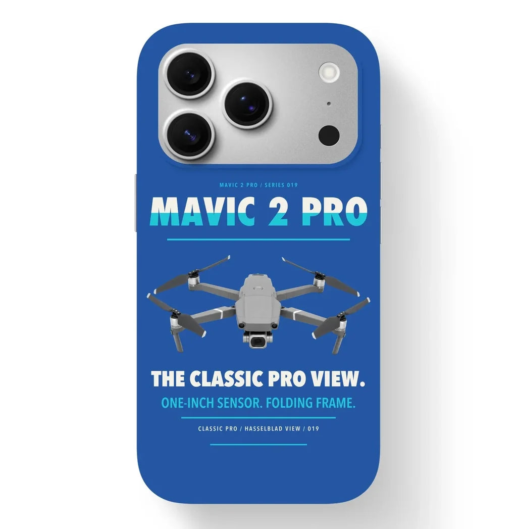 DJI Mavic 2 Pro Case design on blue iphone case