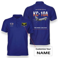 Thumbnail for KC-10A EXTENDER design on blue+name double-side polo t-shirt, double-side print