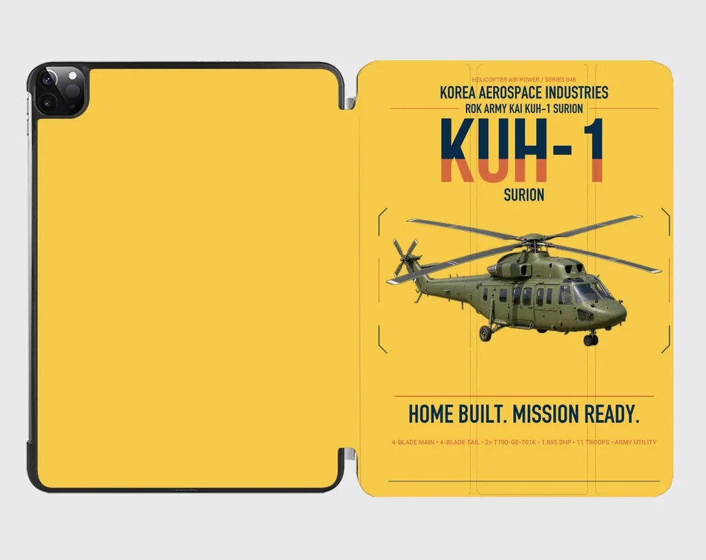 Korea Aerospace Industries KUH-1 Surion design on yellow ipad tablet case