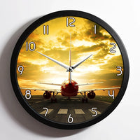 Thumbnail for Ready for Departure Passanger Jet aviation design on premium wood and metal wall clock.