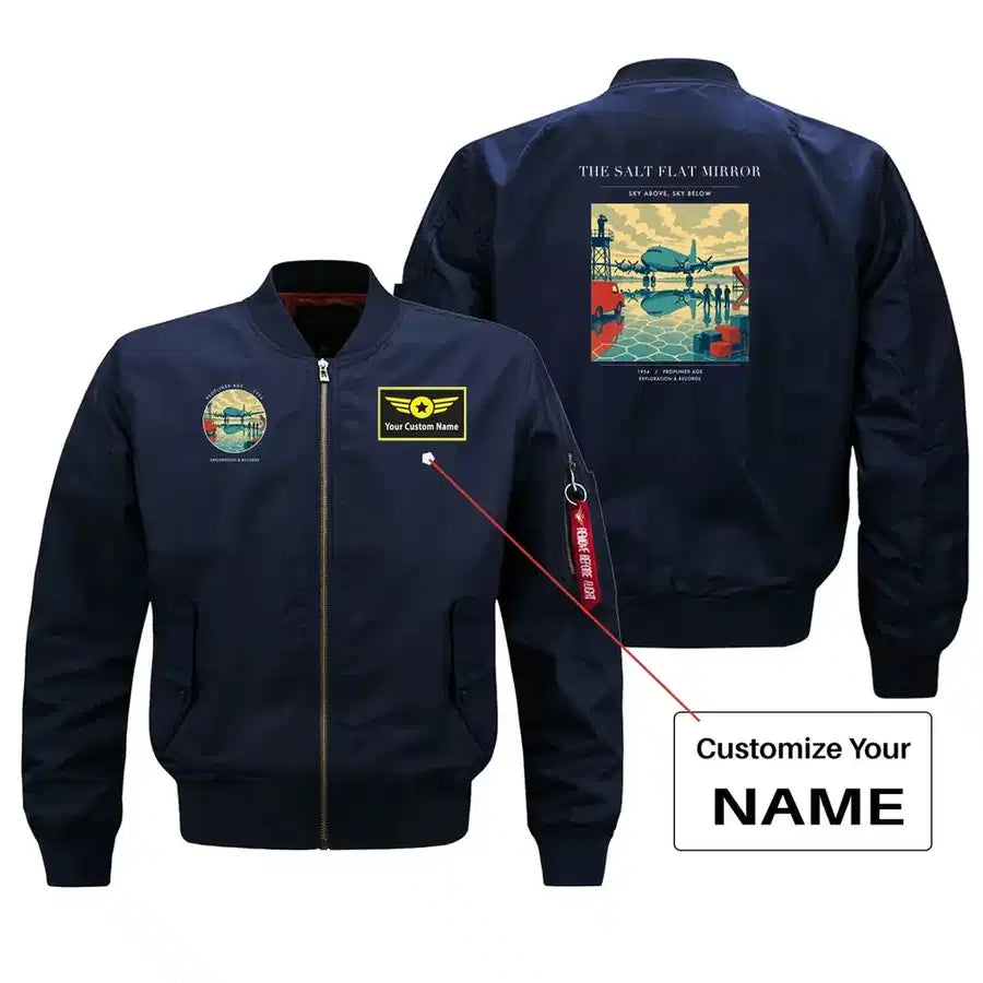 VINTAGE G4333 - The Salt Flat Mirror - Bomber Jacket design on blue+name
