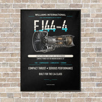 Thumbnail for FJ44-4 vertical canvas print - framed - black background