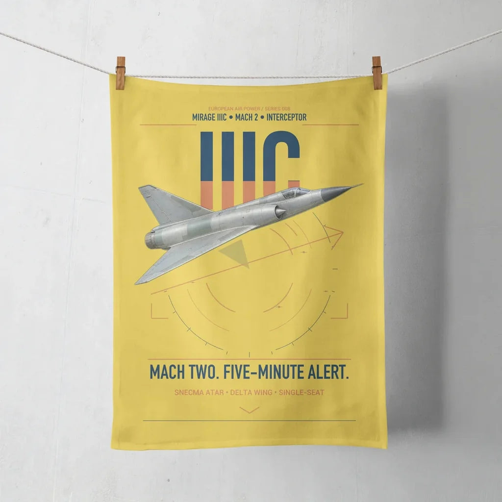 Dassault Mirage IIIC design on yellow towel
