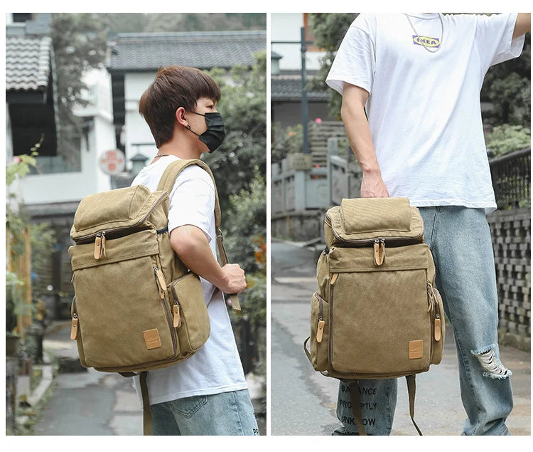 Aviator Vintage Canvas Backpack for Flight Crew Travel