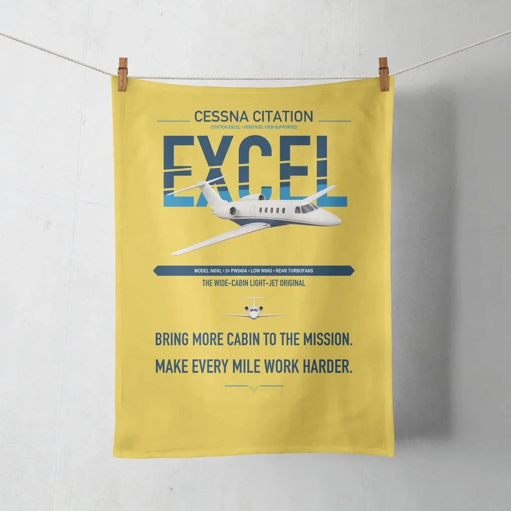 Cessna Citation Excel design on yellow towel