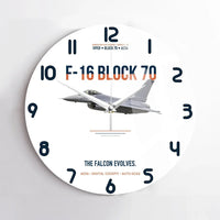 Thumbnail for F-16 Block 70 The Falcon Evolves design on white no frame wall clock