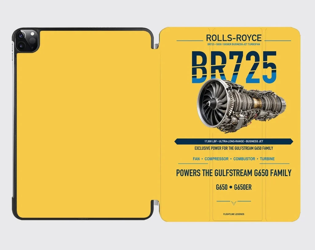 BR725 design on yellow ipad tablet case