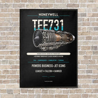 Thumbnail for TFE731 vertical canvas print - framed - black background