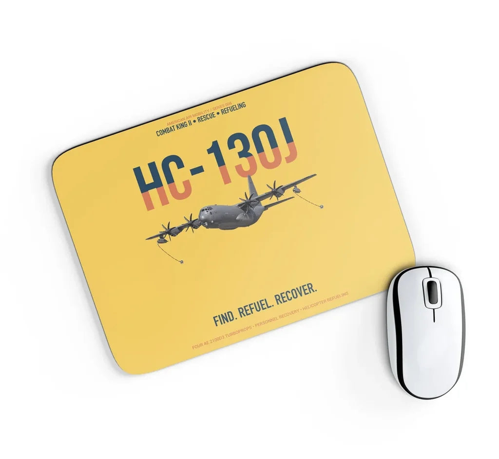 HC-130J COMBAT KING II design on yellow rectangle mouse pad
