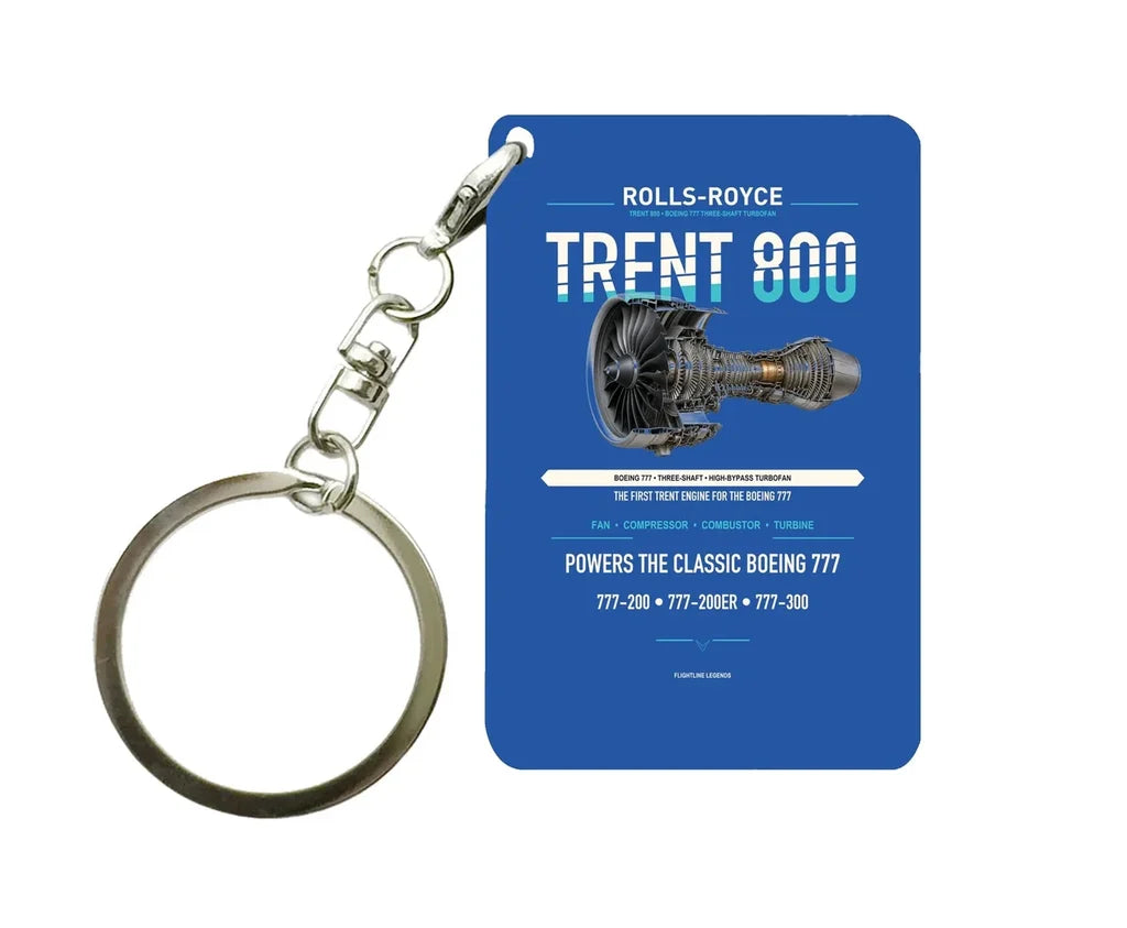 TRENT 800 Key Chain design on blue key chain