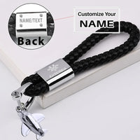Thumbnail for Customisable Air Serbia Airlines Design Leather Key Chain - view 3