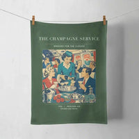 Thumbnail for VINTAGE G4087 - The Champagne Service - Designed Towels design on darkgreen