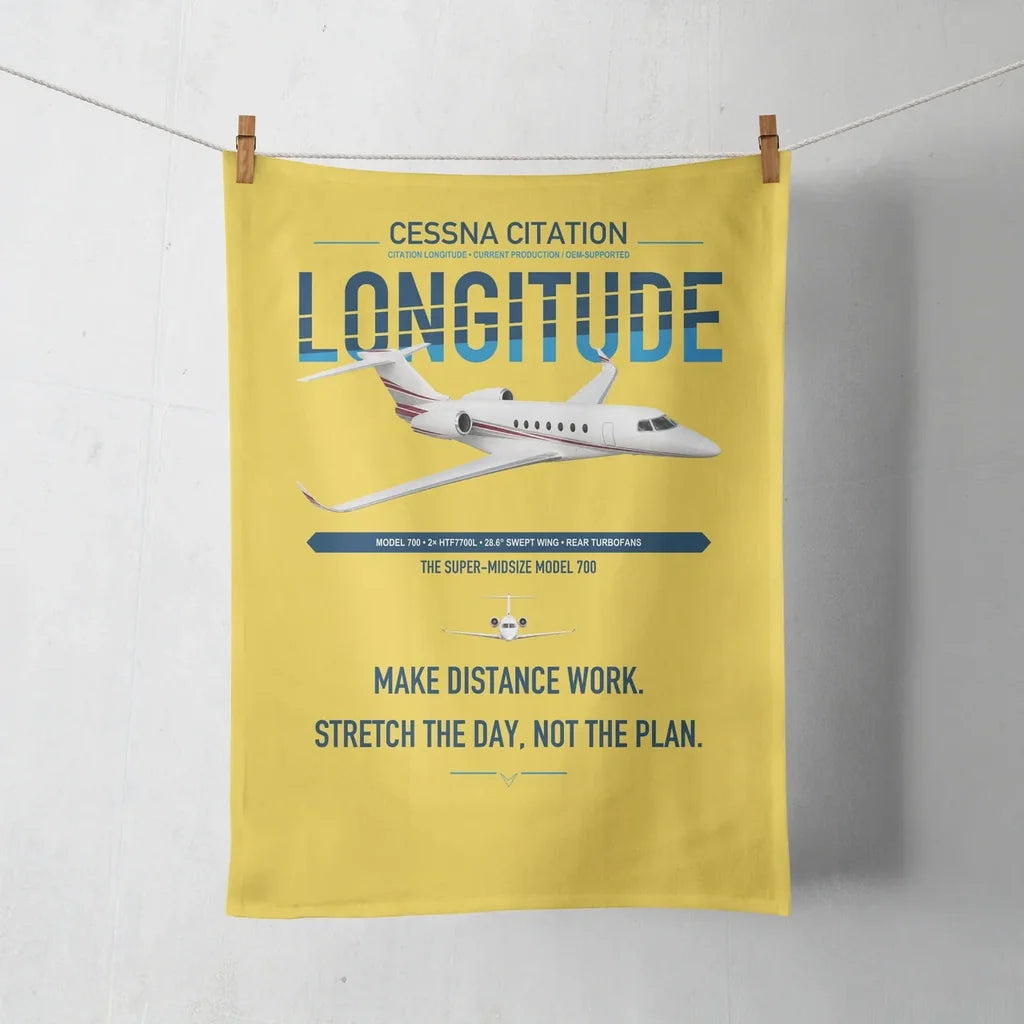 Cessna Citation Longitude design on yellow towel