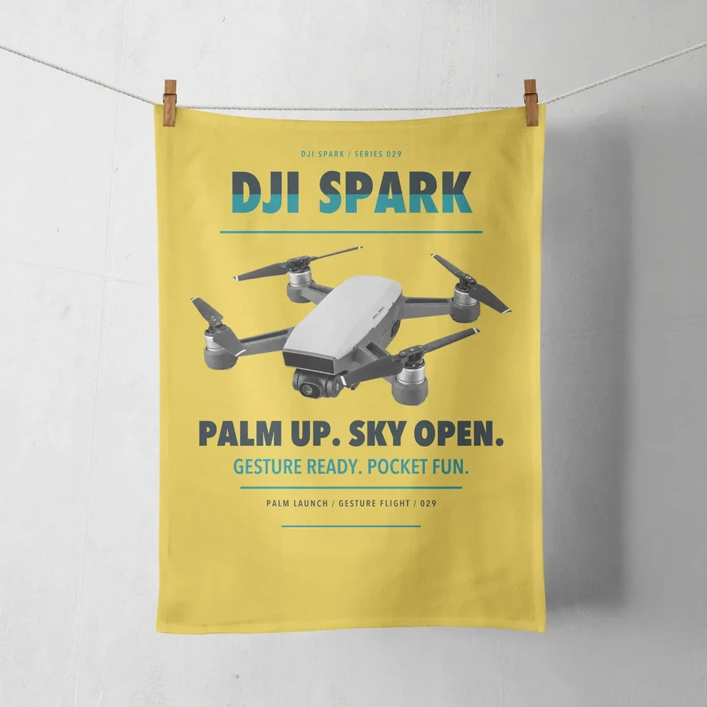DJI Spark design on yellow towel