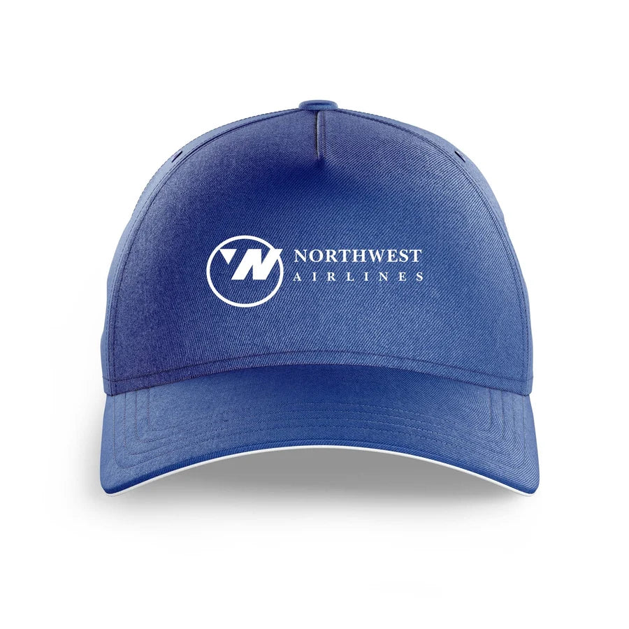 Northwest Airlines (OLD) logo printed on blue cap