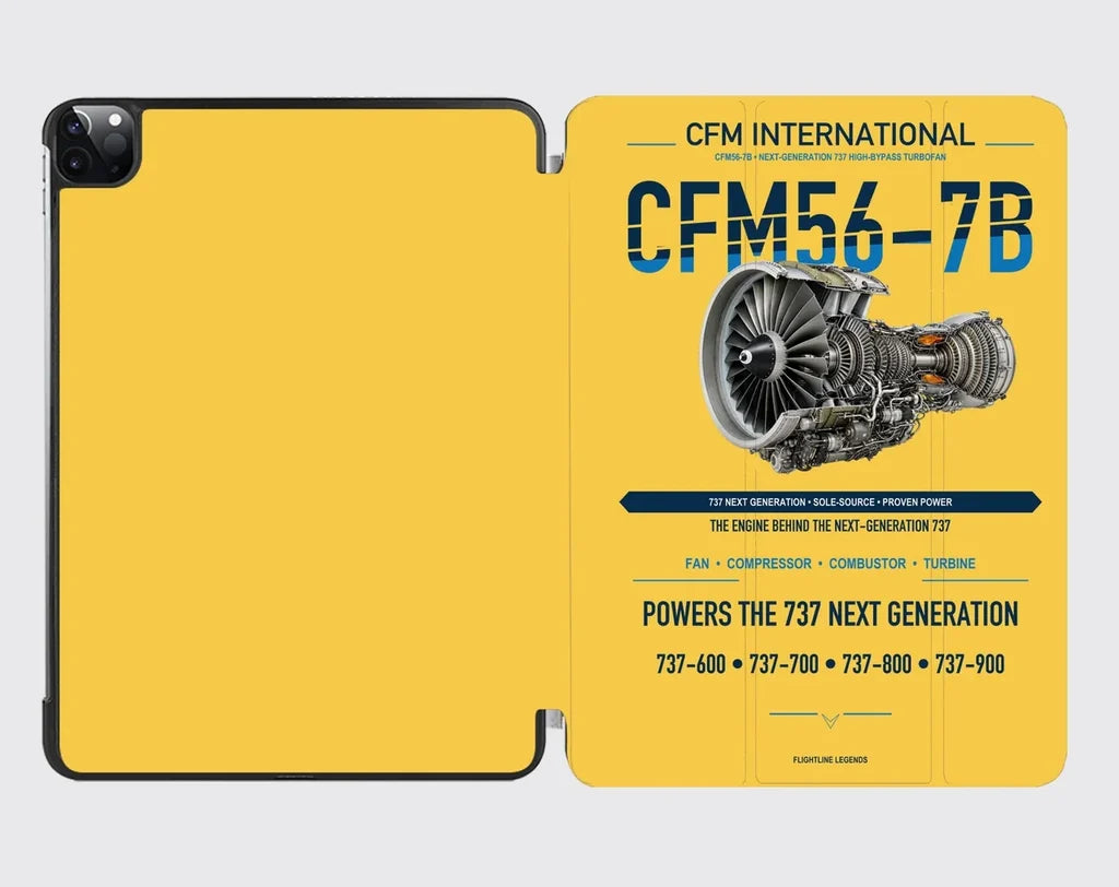 CFM56-7B design on yellow ipad tablet case