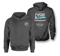 Thumbnail for Convair 580 design on dark gray hoodie