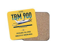 Thumbnail for Daher TBM 900 design on yellow 1 piece coaster