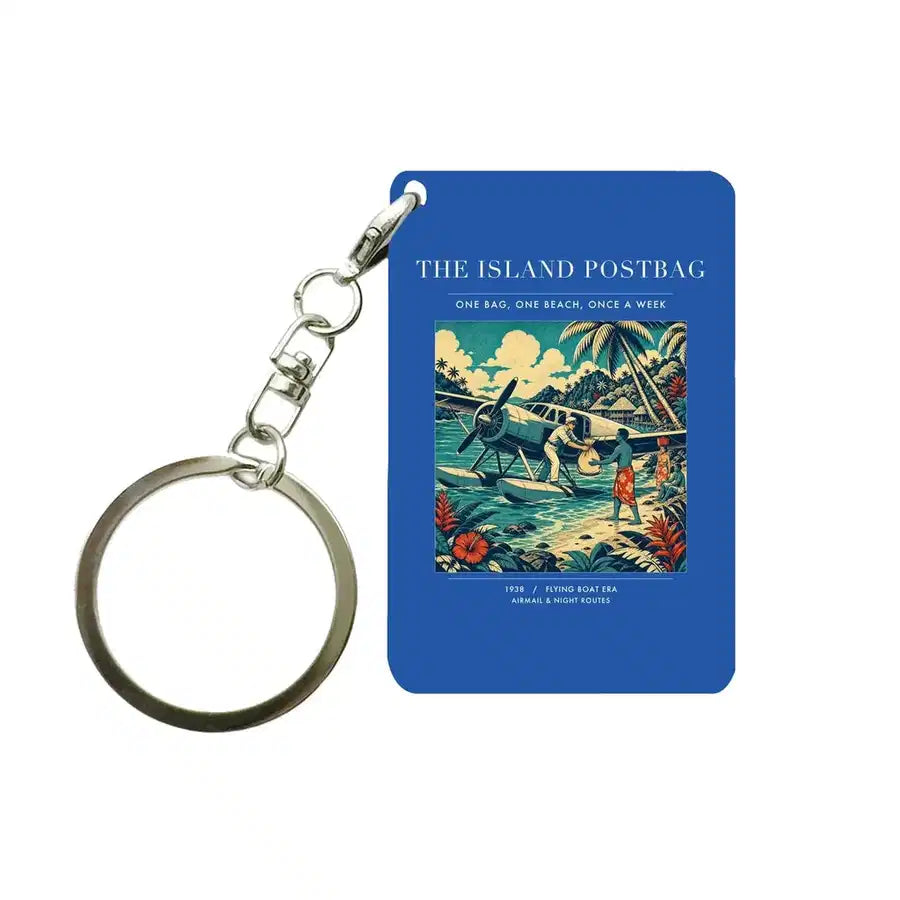 VINTAGE G4154 - The Island Postbag - Designed Key Chain design on blue