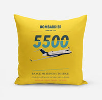 Thumbnail for Bombardier Global 5500 design on yellow pillow