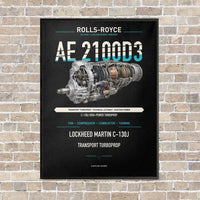 Thumbnail for AE 2100D3 vertical canvas print - framed - black background