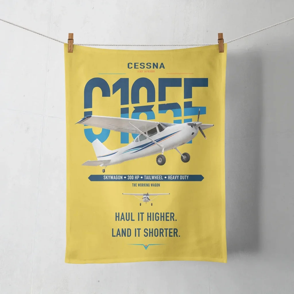 Cessna A185F Skywagon design on yellow towel