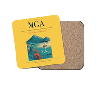 Thumbnail for Augusto C. Sandino International Airport (MGA) design on yellow 1 piece coaster