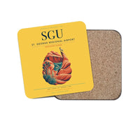 Thumbnail for St. George Regional Airport (SGU) design on yellow 1 piece coaster