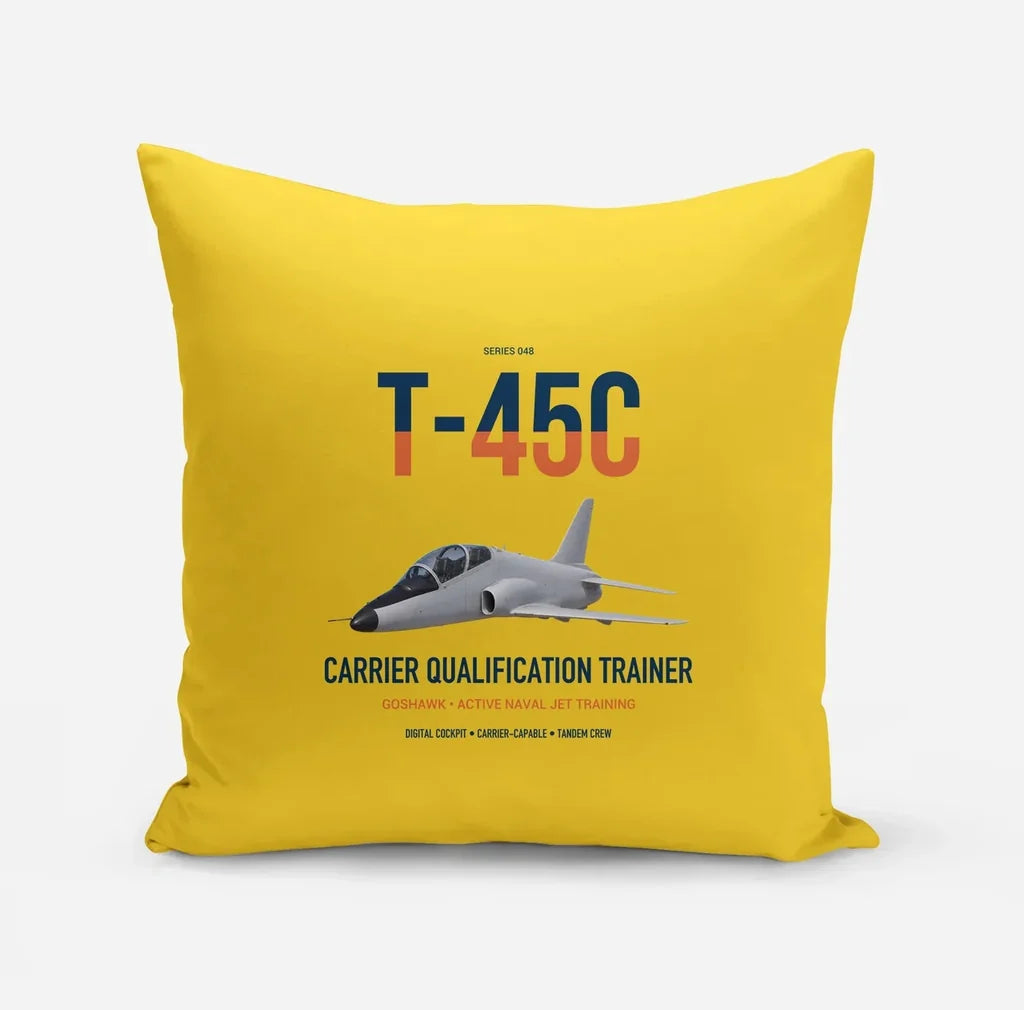 T-45C Goshawk design on yellow pillow