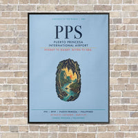 Thumbnail for Puerto Princesa International Airport PPS vertical canvas print - framed - light blue background