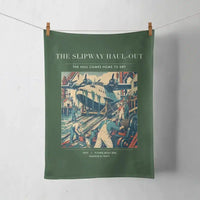 Thumbnail for VINTAGE G4440 - The Slipway Haul-Out - Designed Towels design on darkgreen