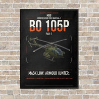 Thumbnail for MBB BO 105P PAH-1 vertical canvas print - framed - black background