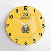 Thumbnail for Piedmont Triad International Airport (GSO) design on yellow no frame wall clock
