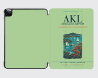 Thumbnail for Auckland Airport (AKL) design on light green ipad tablet case