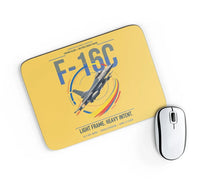 Thumbnail for F-16C Fighting Falcon design on yellow rectangle mouse pad