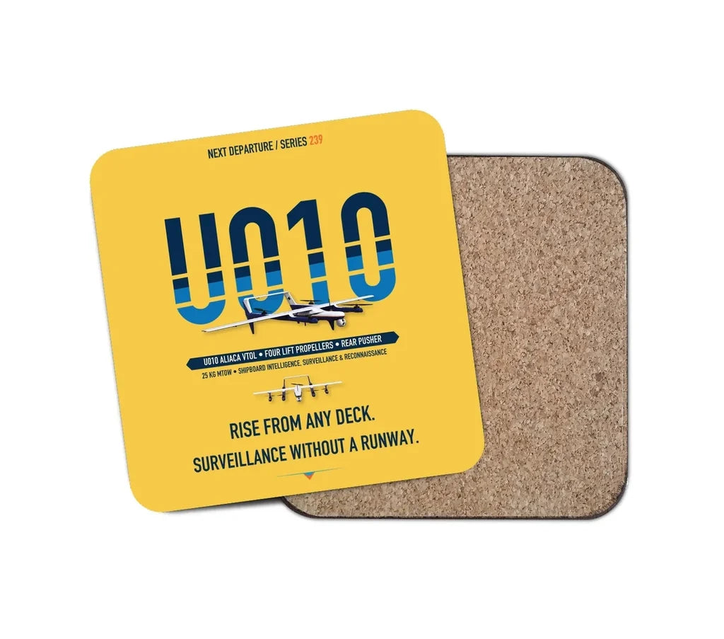 Airbus U010 Aliaca VTOL design on yellow 1 piece coaster