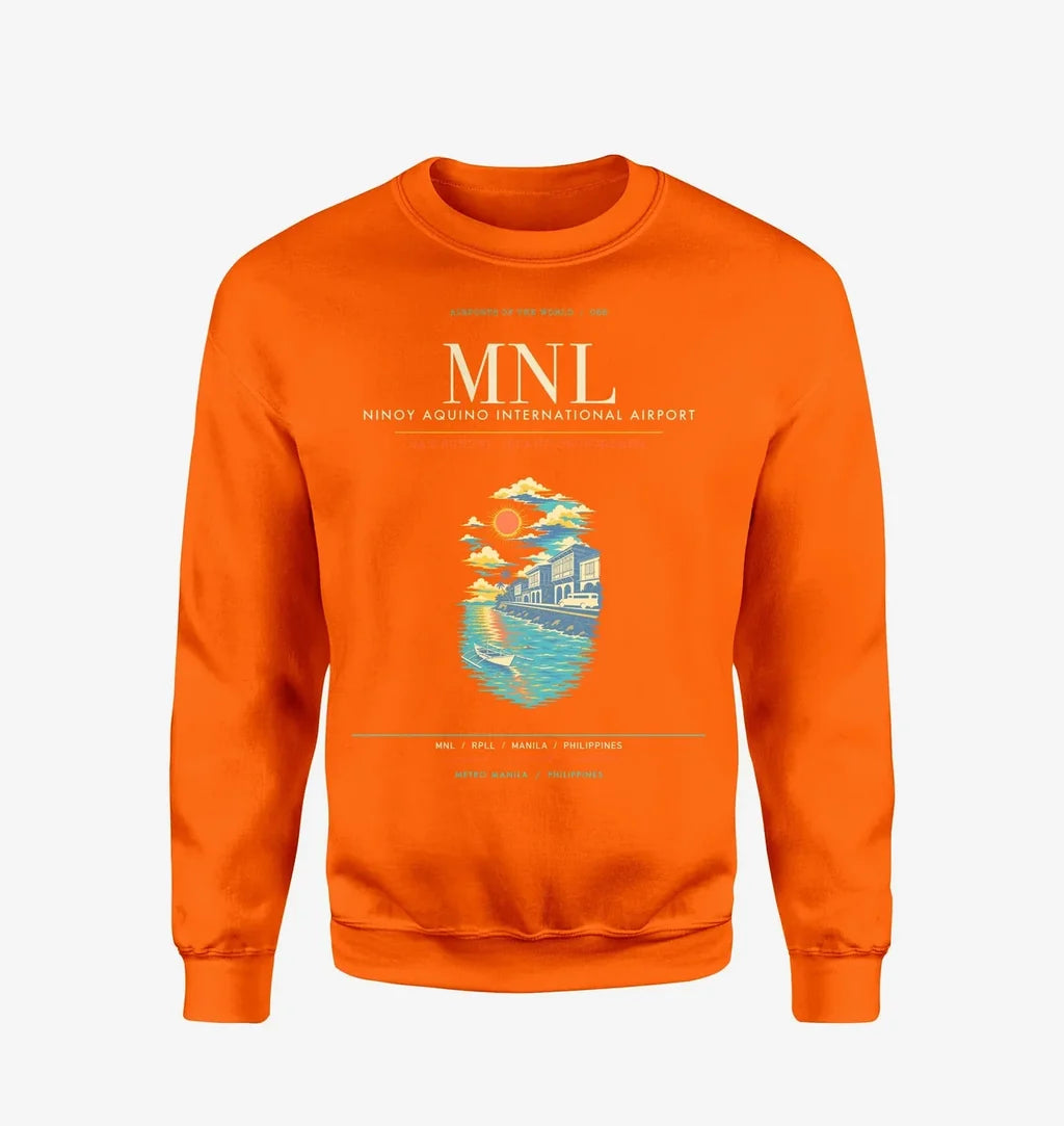 Manila Ninoy Aquino International Airport MNL Sweatshirt - Orange