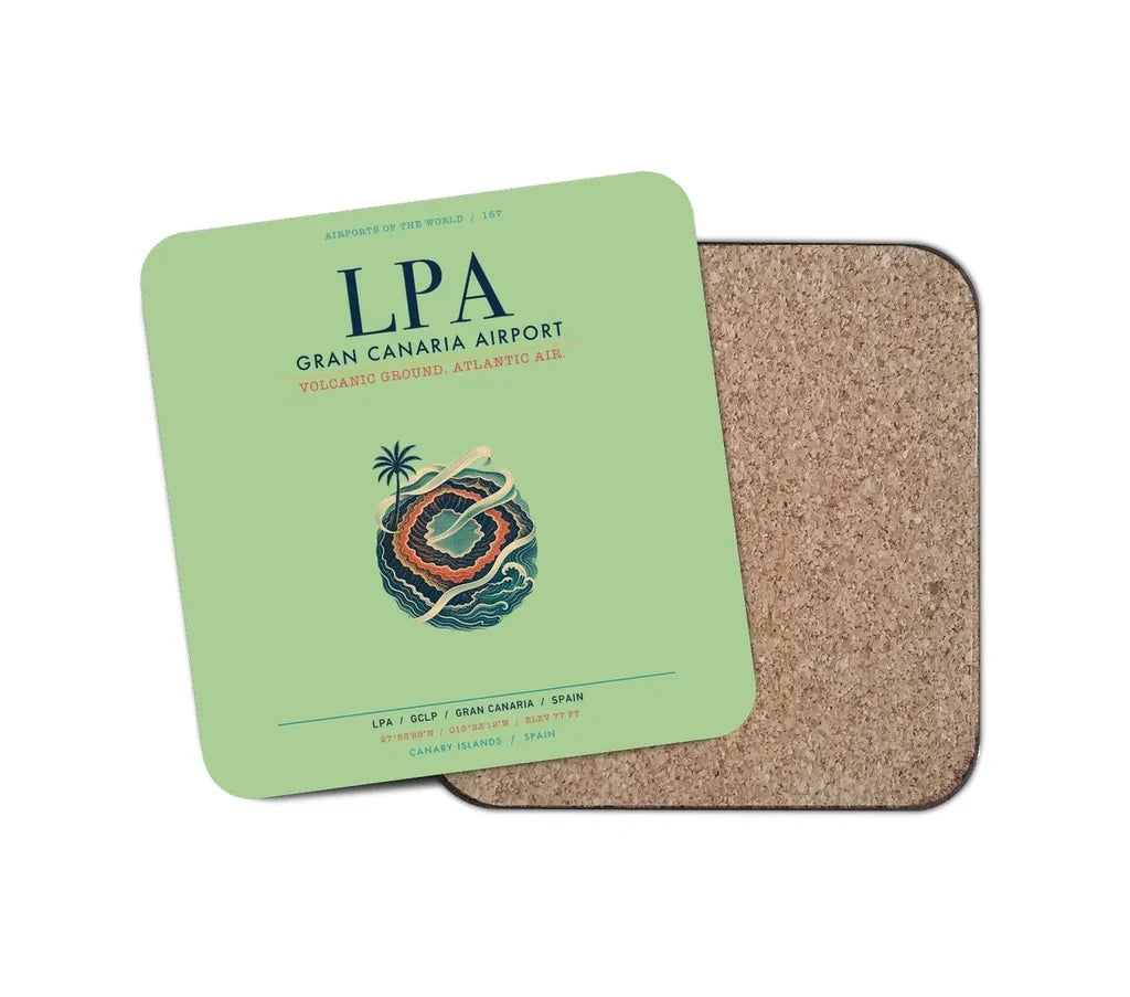 Gran Canaria Airport (LPA) design on light green 1 piece coaster