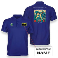 Thumbnail for VINTAGE G4227 - The Honeymoon Tickets - Double-Side Polo T-Shirt design on blue+name