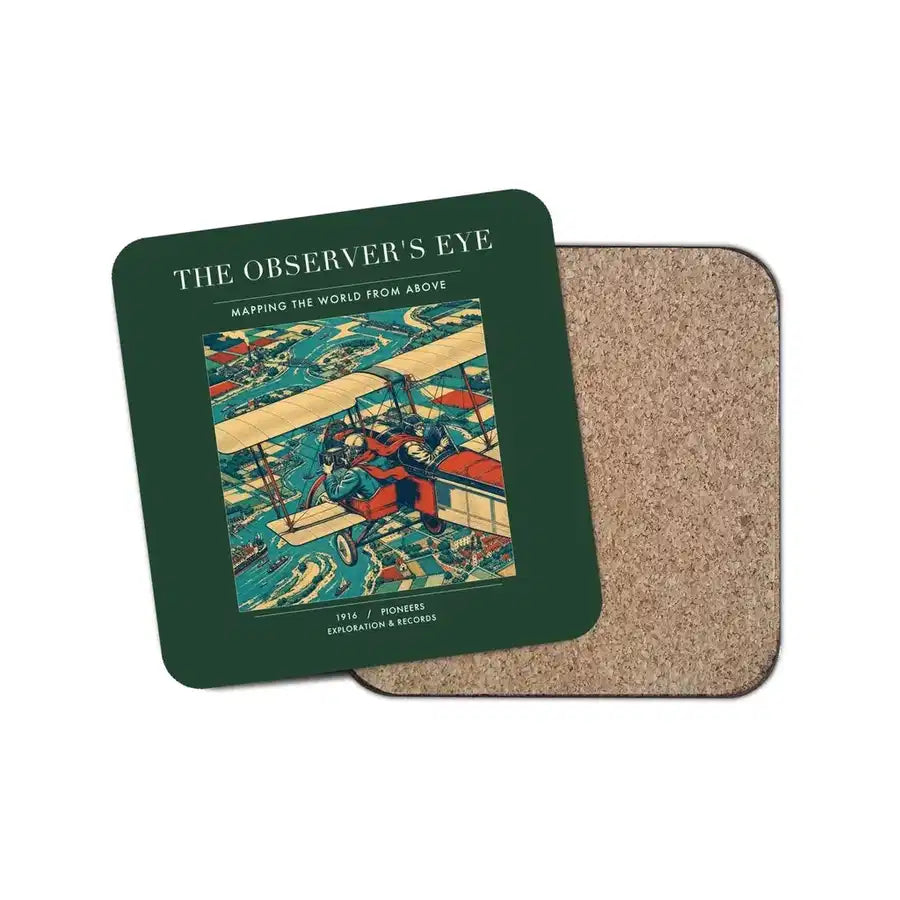 The Observer's Eye - Designed Coasters design on dark green 1-piece