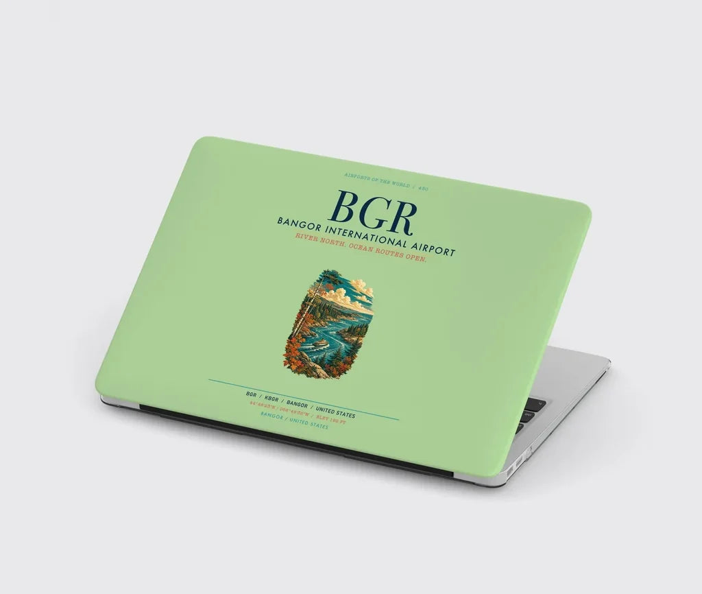 Bangor International Airport (BGR) design on light green MacBook case