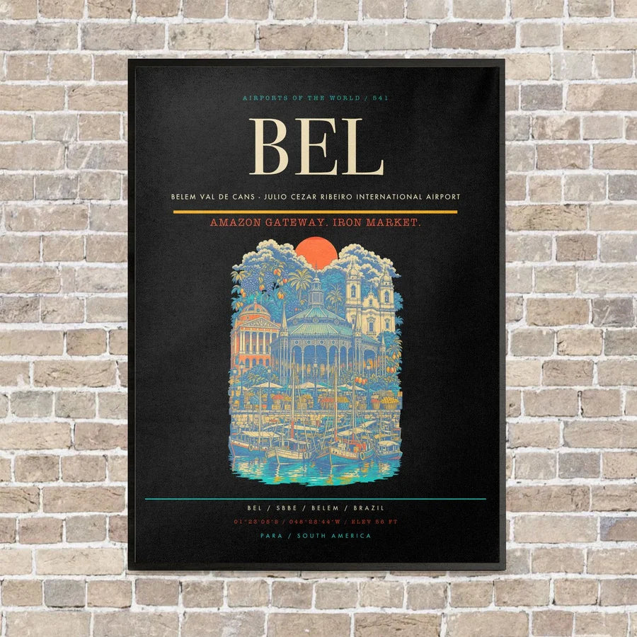 Belem Val de Cans - Julio Cezar Ribeiro International Airport BEL - Canvas Framed - Black