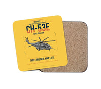 Thumbnail for Sikorsky CH-53E Super Stallion design on yellow 1 piece coaster