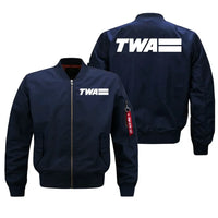 Thumbnail for Trans World Airlines (TWA) logo on blue bomber jacket