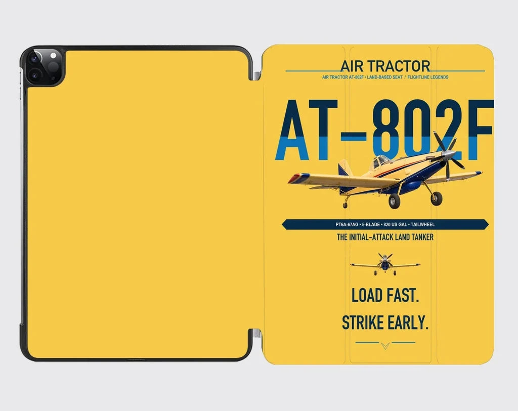 Air Tractor AT-802F design on yellow ipad tablet case