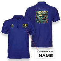 Thumbnail for VINTAGE G4060 - The Coral Stepping Stones - Double-Side Polo T-Shirt design on blue+name