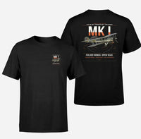 Thumbnail for Fairey Swordfish Mk I design on black t-shirt, double-side print